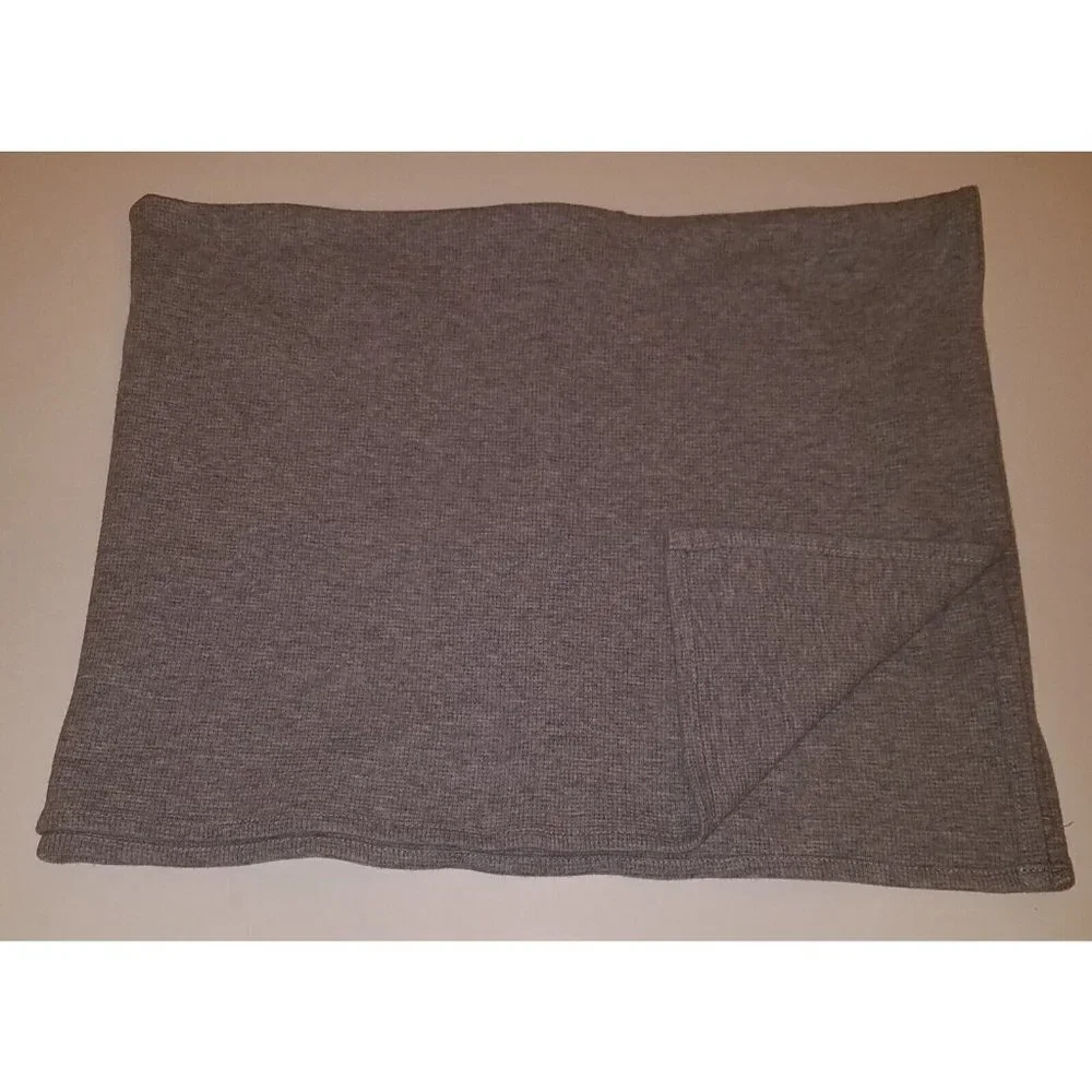 Solid Gray Waffle Knit Cotton Thermal Baby Blanket Lovey 27